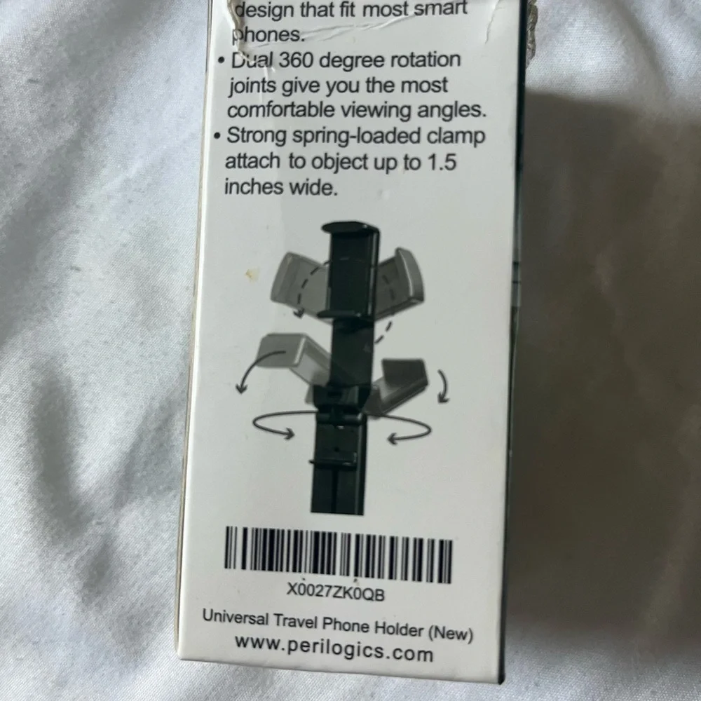 Perilogics Black Unisex Travel phone holder Adjustable accessories